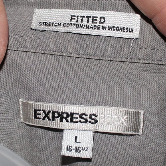 Express solid grey button up - Picture 6 of 6